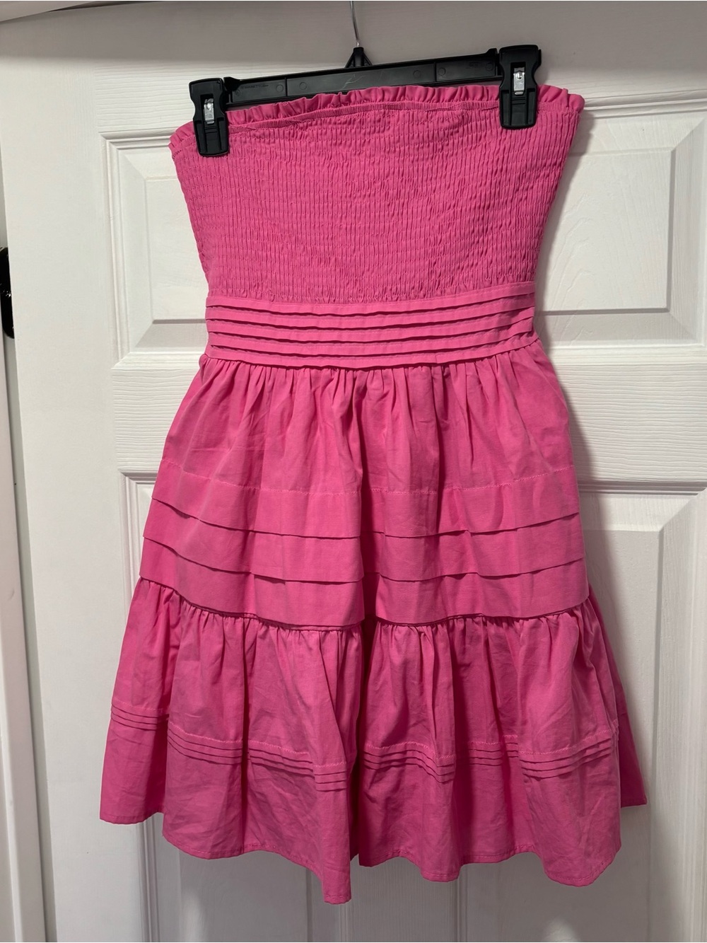 Le Lis Hot Pink Strapless Tiered Dress